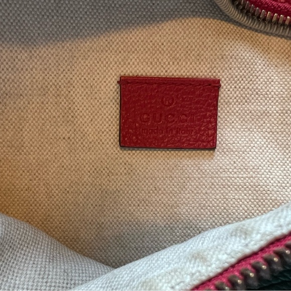 Gucci Red Leather Belt Bag with Green and Yellow Logo - Picture 4 of 5